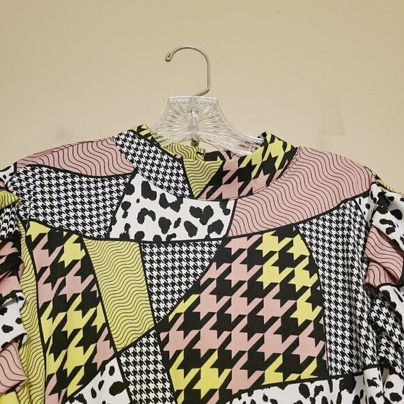 Ashley Stewart | Women's Mixed Print Drama Puff Sleeved Top (Size 14/16) - Picture 4 of 11